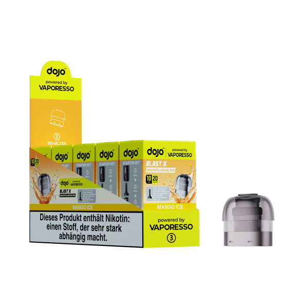 dojo™ BLAST X Liquid Nachfüllbehälter 5er Pack - Mango Ice
